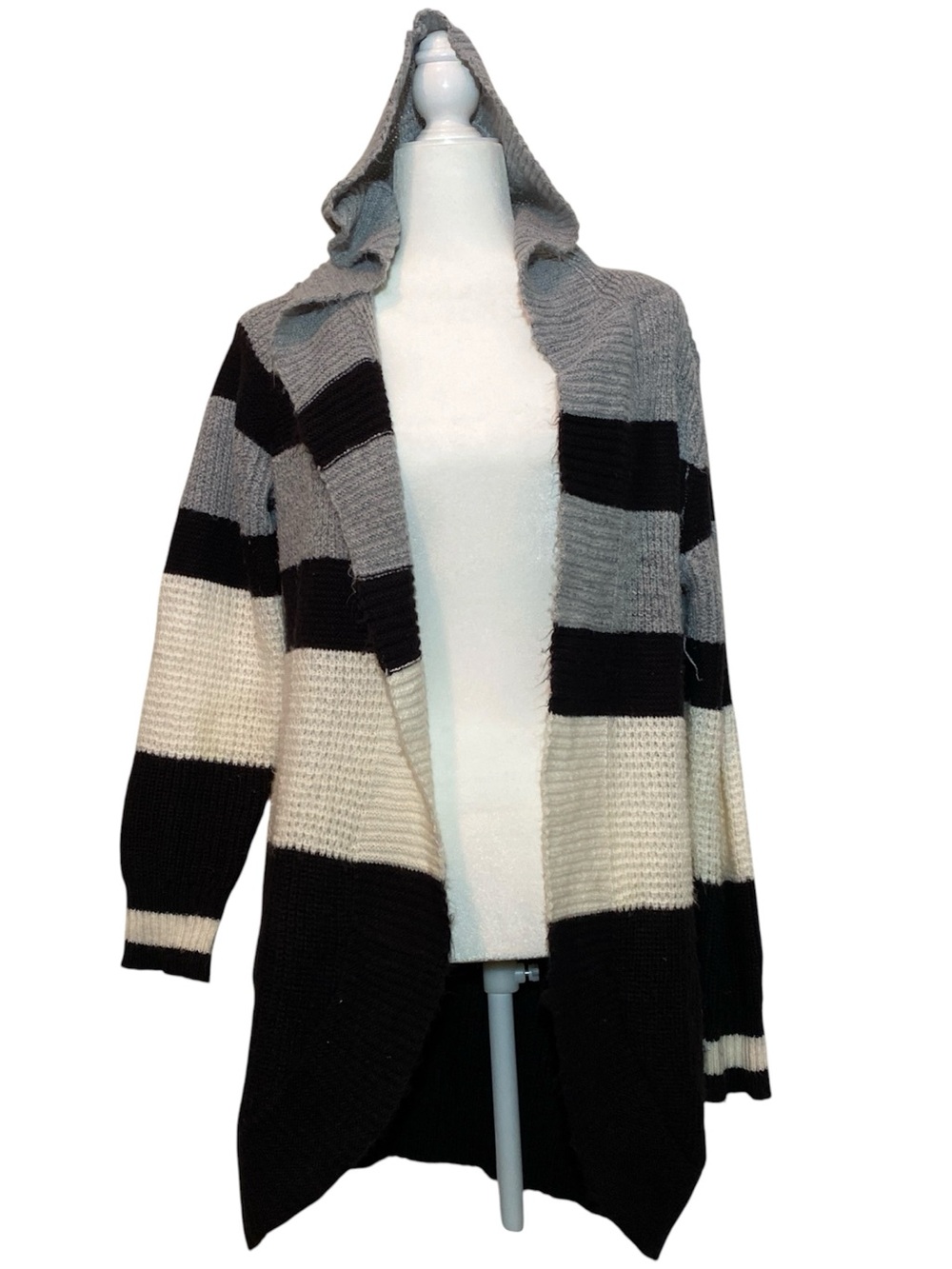 No Boundaries Striped Hooded Sweater Cardigan